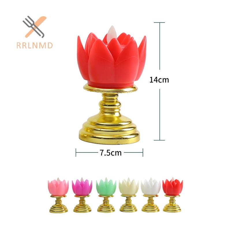 Rrlnmd LED Hoa Sen Hoạt Động Nhiều Màu Sắc Mềm Mại Tự Nhiên Đèn Phật Cầu Nguyện Nhấp Nháy Đèn Trà LED Trang Trí Đền Mới