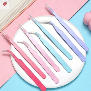 Alik 1 Bộ Nhíp Màu Cong Thẳng Bằng Thép Không Gỉ Fr Móng Tay Nghệ Thuật Miếng Dán Kim Cương Giả Chọn Dụng Cụ Trang Điểm Lông Mi DIY Nhíp Dụng Cụ VN