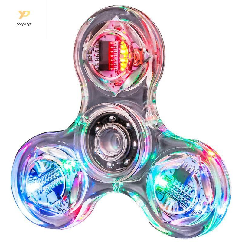 Novelty Multiple Changes LED Fidget Spinner Luminous Hand  Spinners Glow in D