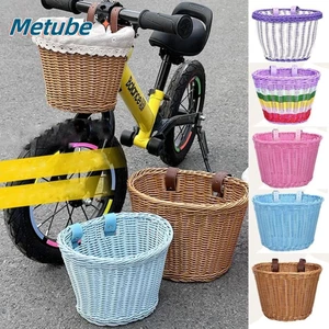 Giỏ đựng xe đạp trẻ em METUBE, Phụ kiện xe đạp Túi đựng xe đạp mây, 23 * 20 * 16cm / 20 * 16,5 * 16cm / 27 * 24cm Giỏ đựng tay lái phía trước