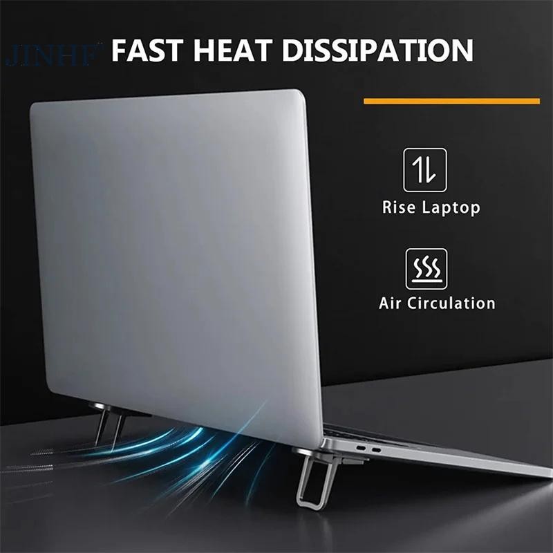 JINHF 2 Chiếc Giá Đỡ Laptop Di Động Có Thể Gập Lại Nvisible Laptop Riser Cho Notebook Đứng Làm Mát Giá Đỡ HOT