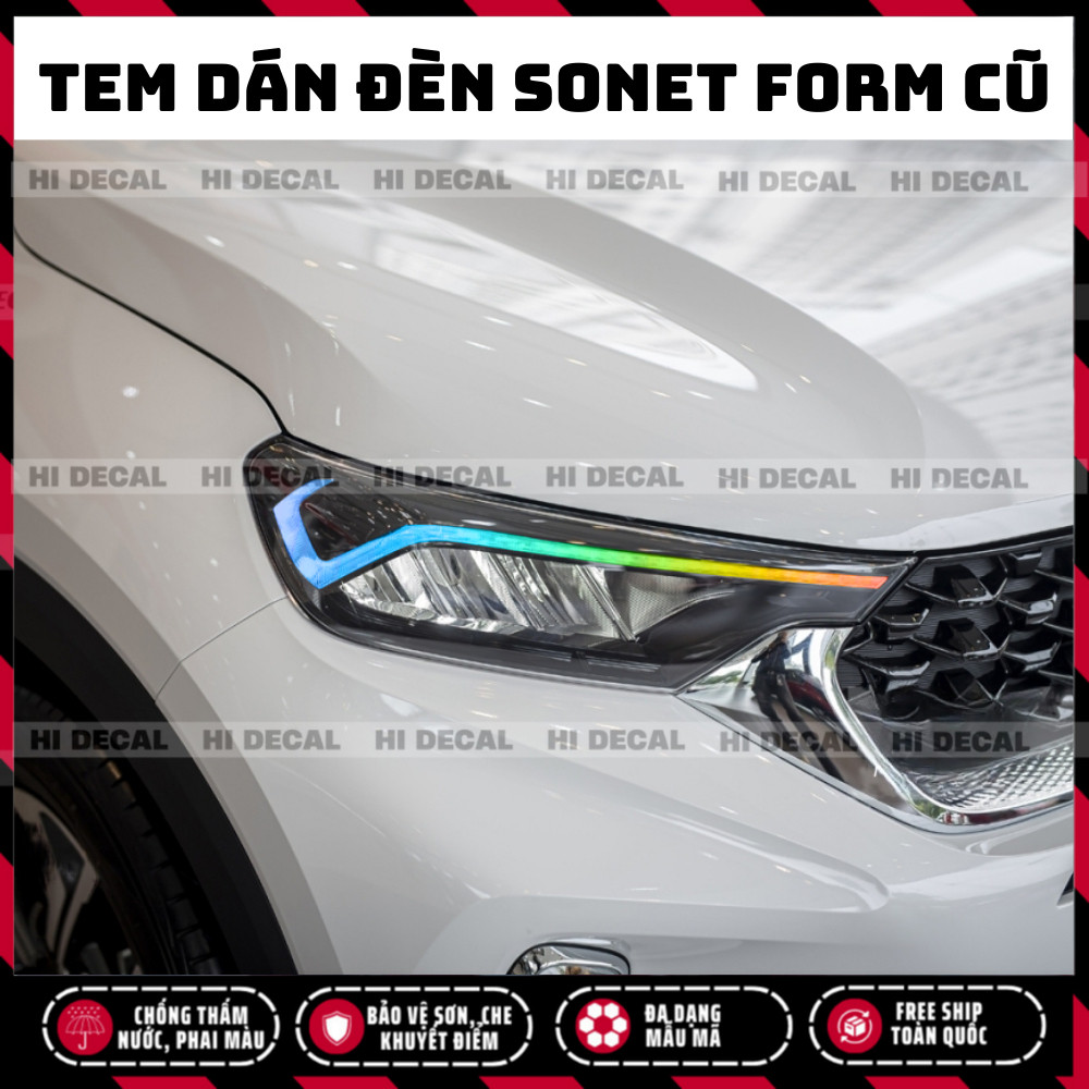 Tem dán đèn Sonet 2020 - 2023 form cũ, Tem trang trí xe chống nước, bền màu, chịu nhiệt tốt