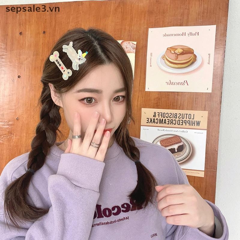 # VN # 2 Cái / bộ Phim Hoạt Hình Dễ Thương Xương Chó Kẹp Tóc Cô Gái Miệng Vịt Acrylic Ngọt Ngào Nổ Kẹp Tóc Phụ Kiện Tóc Gãy.