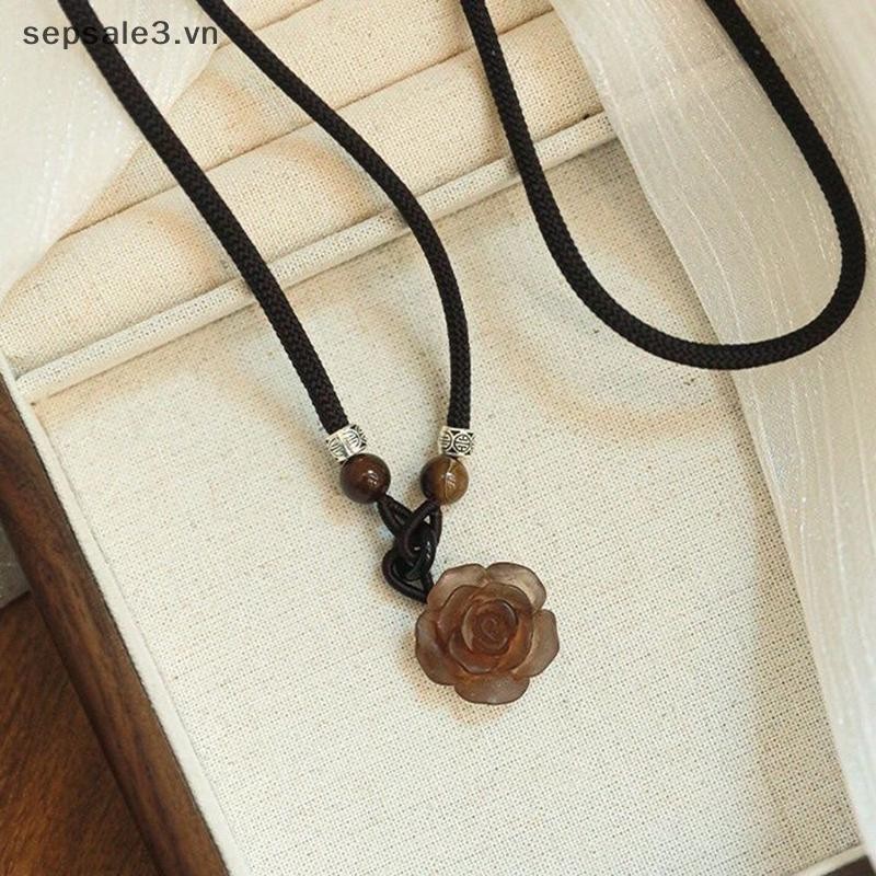 # VN # Phong Cách Trung Hoa Thời Trang Retro Dây Vòng Cổ Hoa Mặt Trăng Khóa An Toàn Mặt Dây Chuyền Vòng Cổ Dành Cho Nữ Trang Sức Cổ Điển.