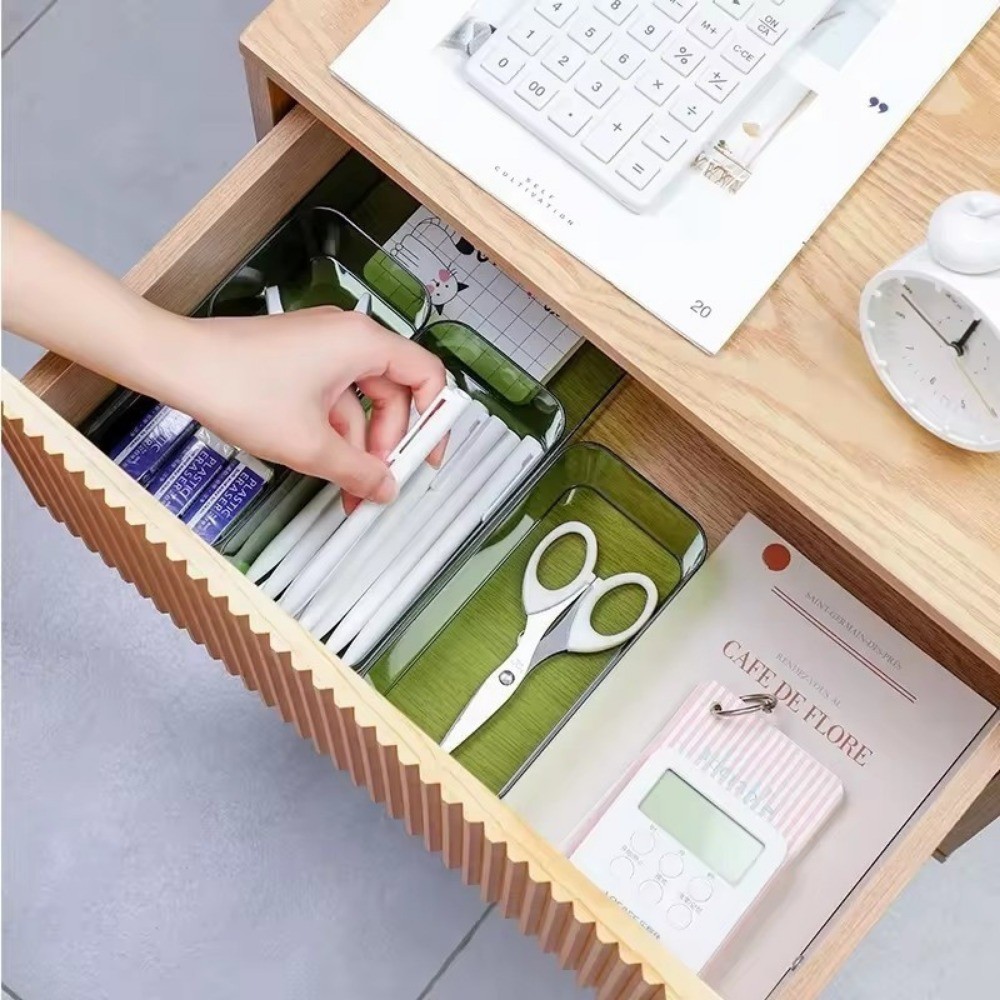 [Trang chủ] Hộp đựng đồ PET lồng vào nhau với ngăn có thể tùy chỉnh, Hộp sắp xếp bền trong suốt, Giải pháp gia đình dễ dàng làm sạch và xếp chồng lên nhau