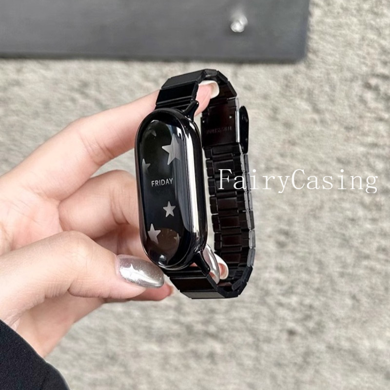 Dây đeo kim loại cho Mi Band 10 9 8 Vòng đeo tay cho Xiaomi Mi Band 7 6 5 4 3 Phụ kiện thay thế bằng thép không gỉ