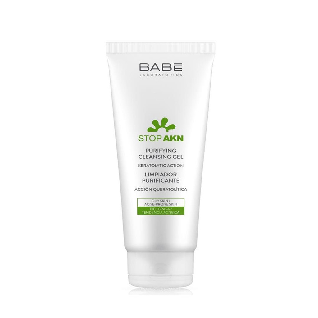 Gel rửa mặt dịu nhẹ cho da dầu mụn BABE Stop AKN Purifying Cleansing ɡel 200ml