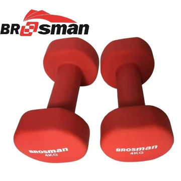 Cặp tạ tay 4kg Brosman nhập khẩu chính hãng màu đỏ (2 quả), tạ sắt bọc cao su 4kg, tạ sắt đúc 4kg, tạ tay chuyên nghiệp