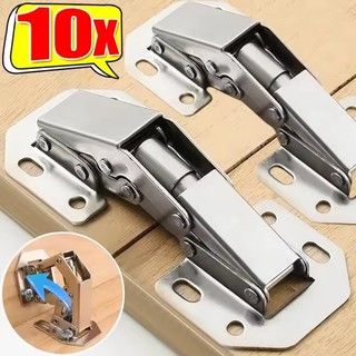 2 / 4 / 6 / 10 Bản lề tủ thép không gỉ 90 độ - Bản lề đệm không khoan có vít - Dụng cụ phần cứng nội thất DIY