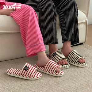 XIXITIAO Dép thấm mồ hôi thoáng khí bốn mùa Cặp đôi phổ thông sọc đơn giản Nhật Bản