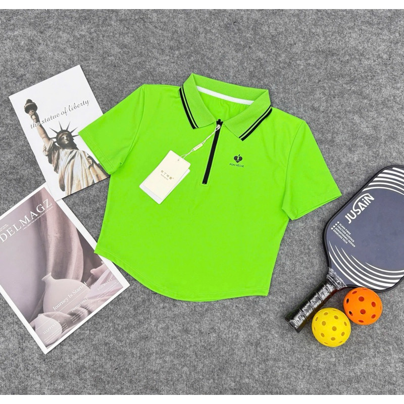 [PICKLEBALL] Áo Croptop thể thao nữ, Áo tập tennis, cầu lông, pickleball chất thun lulu quảng châu mềm mát