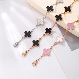 DE Vòng tay cỏ ba lá hiện đại từ hợp kim chắc chắn tạo vẻ tinh tế