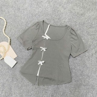 Set đồ nữ bigsize 3 món áo kiểu nơ chéo  phối chân váy dáng dài xòe tôn dáng, thoải mái SET A273+CV15