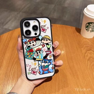 Ốp điện thoại trong suốt chống sốc Shin-chan hoạt hình, tương thích với iPhone 11 16 15 Pro 14 Pro Max 13 Pro 12 11 Pro 15 14 13 12 Pro 11 Pro Max 16 Pro 14 Pro 13 Pro Max 12 Pro Max, chống trầy xước, chống mồ hôi, chống rơi