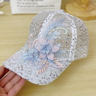 Mũ Bóng Chày Ren Mỏng Thoáng Khí Có Kim Sa Lấp Lánh Phù Hợp Cho Mọi Trận Đấu Mùa Hè