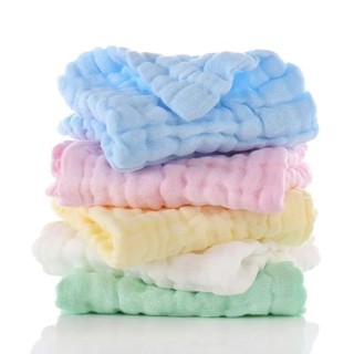 Set 5 khăn sữa nhăn 6 lớp màu pastel chất xô muslin mềm thấm hút tốt cho bé