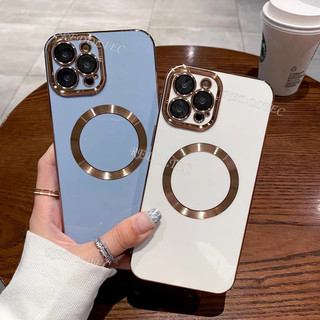 Ốp lưng Realme Note 60 Note 60X Vỏ mạ điện màu trơn siêu mỏng Realme Note60 X Note60X có vòng từ tính Vỏ điện thoại sạc không dây