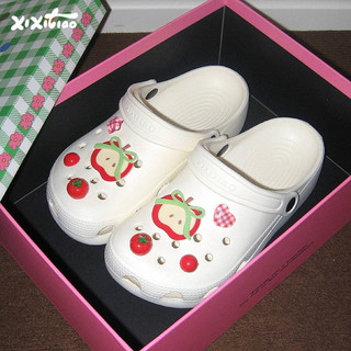 Xixitiao Dép Xăng Đan Cho Nam Và Nữ Kiểu Dáng Giản Dị Thoải Mái Thích Hợp Đi Biển Màu Táo Cà Chua Mùa Hè