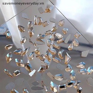 [savemoneyeveryday] 50 Viên kim cương giả hình thoi Đáy phẳng Nghệ thuật làm móng tay Pha lê Đá quý rực rỡ Đầu làm móng tay 3D Trang trí móng tay nghệ thuật [vn]
