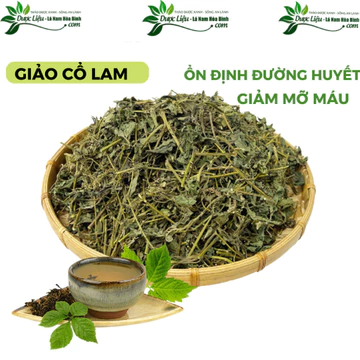 Giảo Cổ Lam khô Hoà Bình Trà giảo cổ lam 7 lá sấy khô thơm không vụn GCL Thảo dược Anam