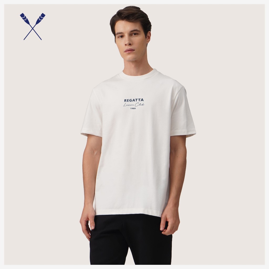 OFF WHITE Áo thun họa tiết cổ tròn Regatta Regular Fit dành cho nam (Trắng nhạt)