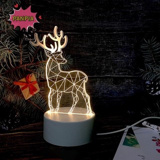 Pnpia Acrylic 3D Đèn LED Đế Bàn Đèn Ngủ Đế Đèn LED ABS USB Lighg Phụ Kiện Boutique
