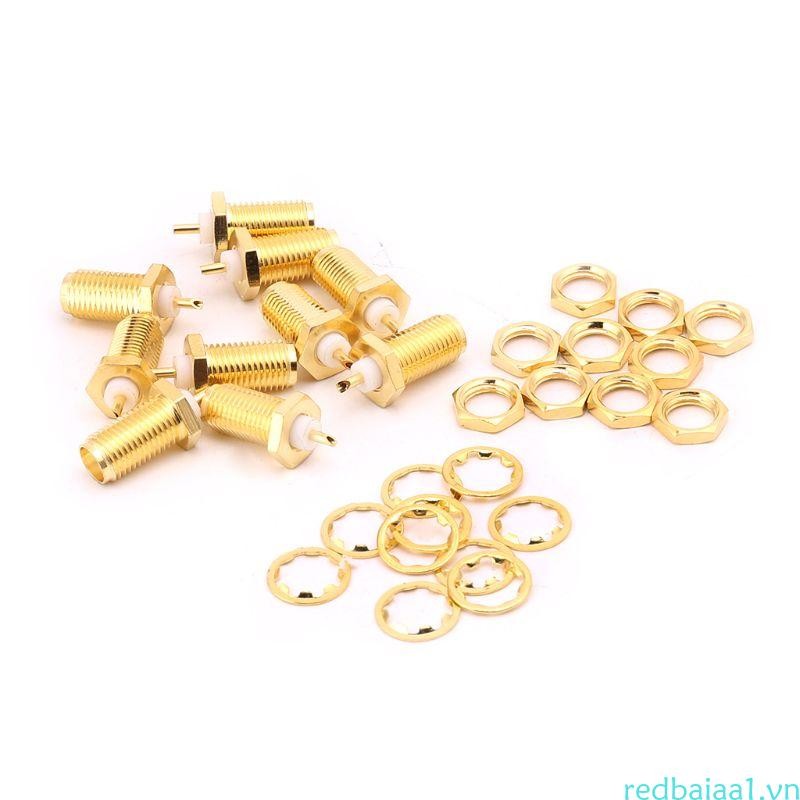 Redbaiaa1 10 Chiếc SMA-KY RF Kết Nối SMA Nữ Hạt Vách Ngăn Tay Cầm Sàn Kẹp Hàn Cốc
