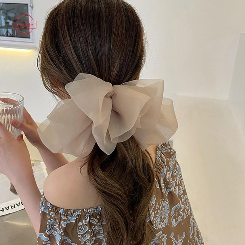 Diễu Hành Oversize Tóc Nơ Bé Gái Kẹp Tóc Cho Nữ Lưới Sợi Nơ Ruy Băng Khăn Kẹp Tóc Công Chúa Cưới Phụ Kiện Tóc Mùa Xuân Kẹp VN