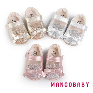 Mg-baby Girls Mary Jane Flats Long Lanh Thái Nơ Đầm Giày Chống Trơn Trượt Sơ Sinh Cũi Giày