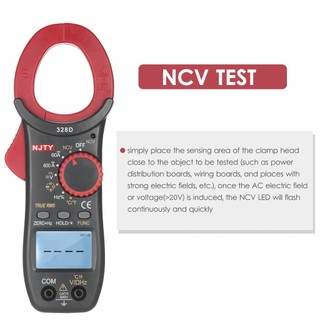 Hilivn) NJTY 328D 600A AC Kẹp Meter Phạm vi tự động 6000 Đếm LCD 1.6 inch AC kỹ thuật số True RMS NCV Loại kẹp Đồng hồ đo đa năng để đo AC / DC Dòng điện AC / DC Điện áp T