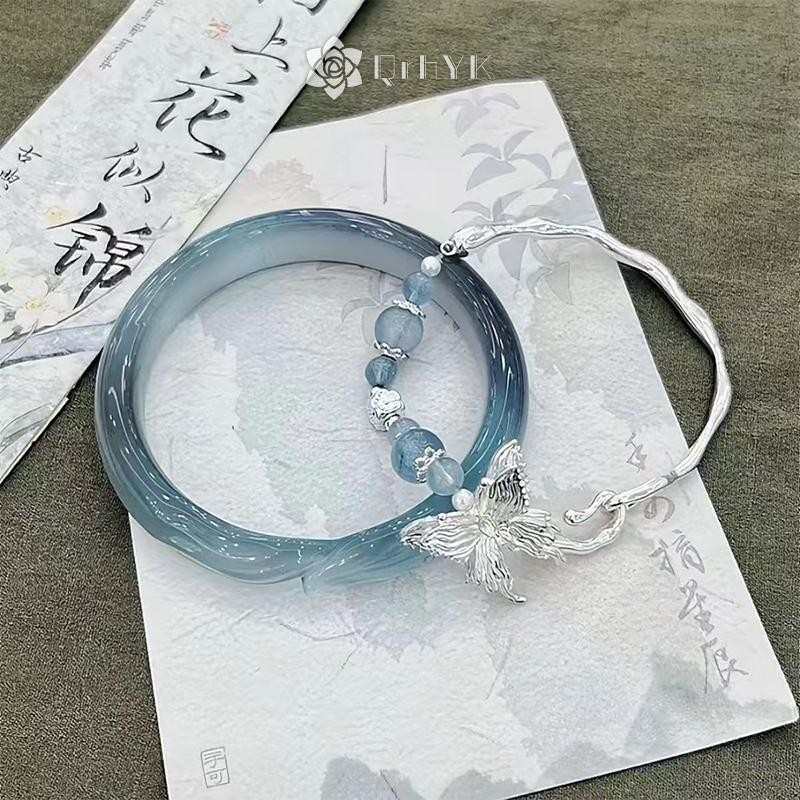 Qrhyk 2 Chiếc Tinh Tế Phong Cách Trung Hoa Vòng Tay Nữ Cô Gái Đa Năng Cổ Phong Cách Vòng Tay Trang Sức Phụ Kiện Quà Tặng Mới
