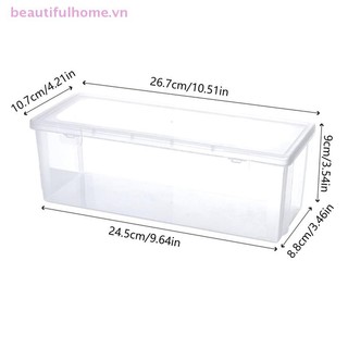 [Beautifulhome] 1 / 2 Cái Móng Tay Nghệ Thuật Hình Chữ Nhật Trong Suốt Hộp Bảo Quản Móng Tay Kim Cương Giả Bàn Chải Bút Đệm Mài Tập Tin Tổ Chức Hộp Đựng [Làm Đẹp]