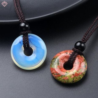 [Pcwkkef] Đá Mã Não Pha Lê Hòa Bình Khóa Vòng Cổ Hạt dẻ Dệt Mặt Dây Chuyền Trang Sức Nam Nữ Quà Tặng Nhỏ Mới