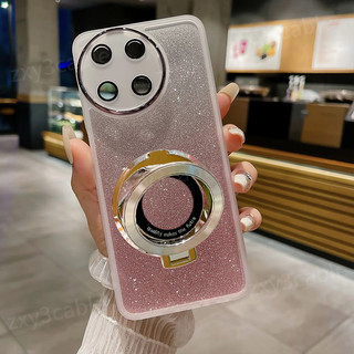 Vỏ lấp lánh Gradient cho Tecno Camon 30 S Pro 30S 4G 5G 2024 Vỏ điện thoại trong suốt có giá đỡ nhẫn Vỏ mềm silicon cho TecnoCamon30 Camon30S 30SPro 30S Ốp lưng mỏng TPU