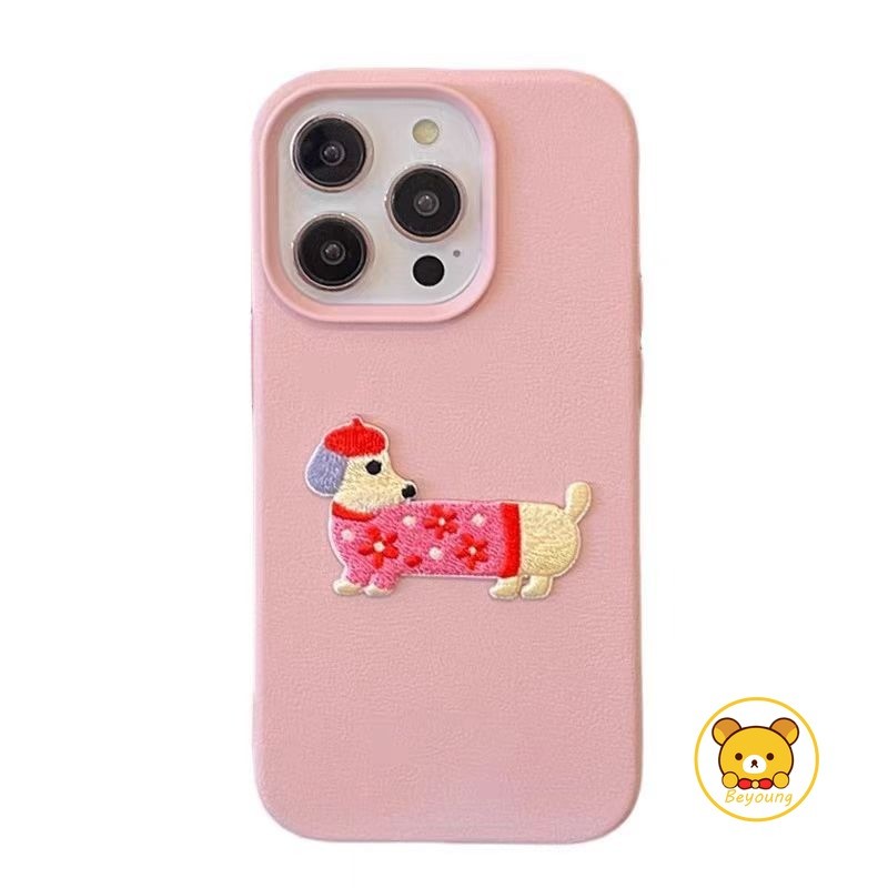 Vỏ Mềm Chó Dachshund Thêu Ngộ nghĩnh Cho iPhone 12 11 Pro Max 12 Mini XS Max X XR 8 7 6 6S Plus SE 2020 Vỏ Điện Thoại Da Chống Rơi Vỏ Dễ Thương