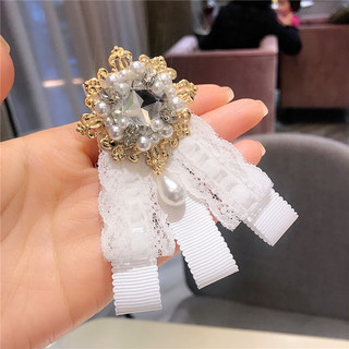 [Bộ sưu tập cà vạt nơ trắng dành cho nữ] Phụ kiện váy sơ mi pha lê cổ điển JK Lolita