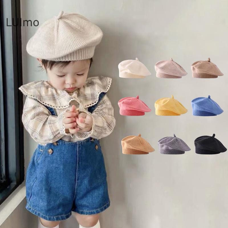 Luimo Thời Trang Dễ Thương Cho Bé Dệt Kim Mũ Nồi Màu Trơn Trẻ Em Mũ Ấm Áp Thu Đông Mũ Cho Trẻ Em Ngoài Trời Bonnet Phụ Kiện Quà Tặng SBS