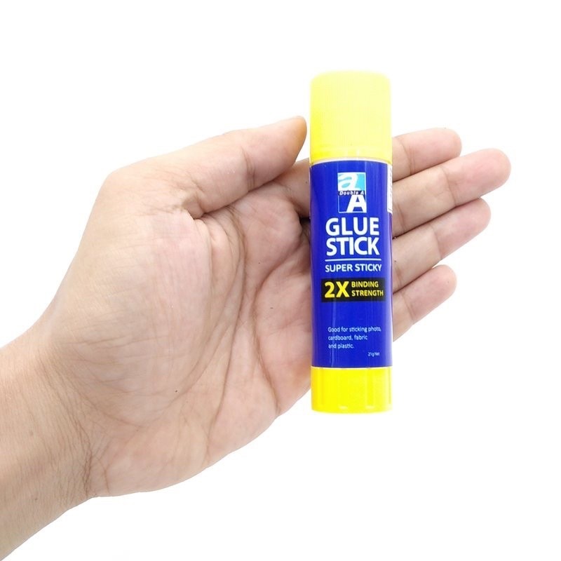 Keo dán khô, hồ kho thỏi son Hàn Quốc Korea DOUBLE A 2X nắp màu vàng siêu dính. -
