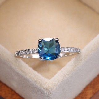 Nhẫn Sapphire Bạc S925 Trang Sức Thời Trang Đơn Giản Quà Tặng Nữ 5