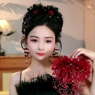Vuốt Tóc SoulSpace cho bé gái với tua rua bốn cánh, kẹp lông vũ và nơ ngọc trai