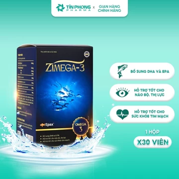TPBVSK Zimega-3 Bổ Sung DHA Và EPA, Hỗ Trợ Tốt Cho Não Bộ, Thị Lực, Hỗ Trợ Sức Khỏe Tim Mạch Lọ 30 Viên