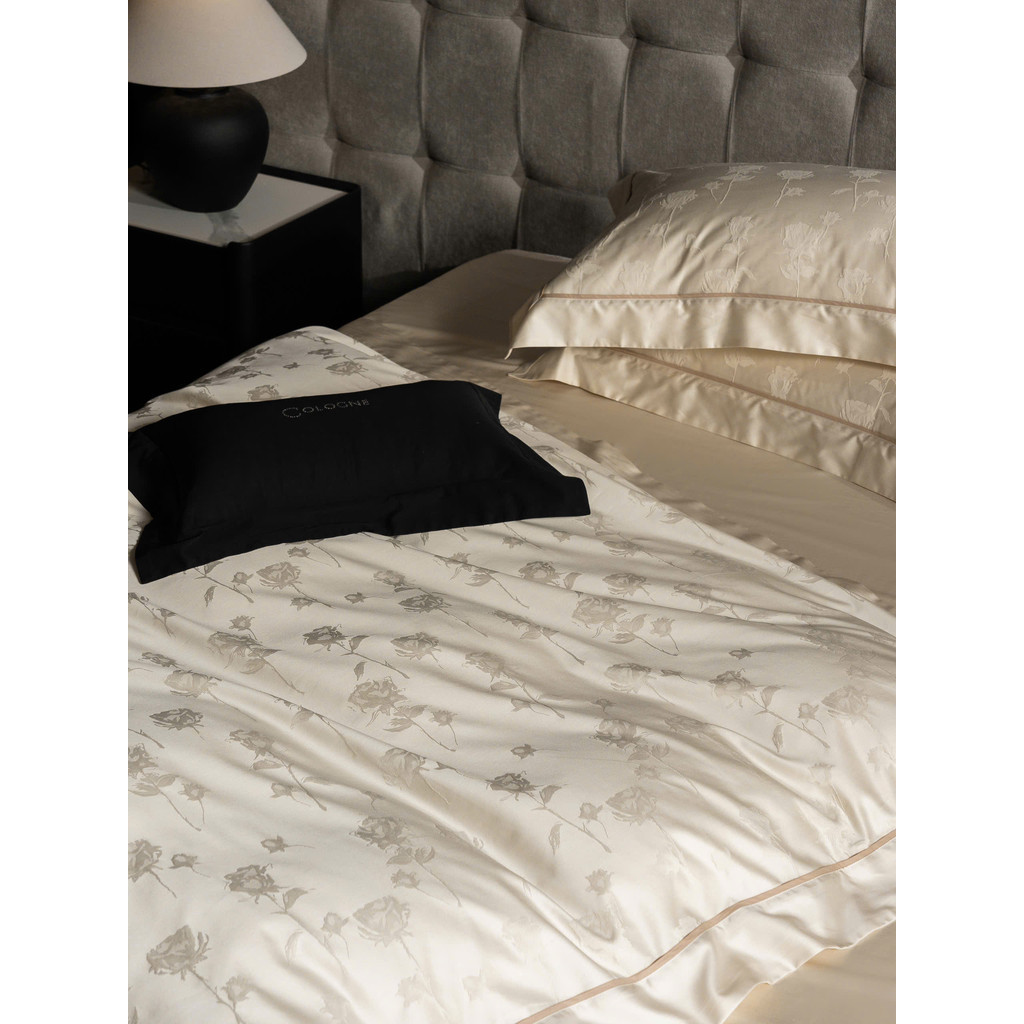 (L41186)Bộ Chăn Ga Gối Chất Liệu Gấm Cao Cấp Hpạ Tiết Hoa Thêu Nổi Bật Sang Trọng Đẳng Cấp - MemMinbedding Luxury