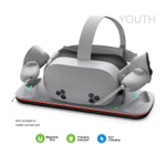 [Sạc] Đế sạc cho tay cầm mũ bảo hiểm Meta Quest 3S / 3 VR Đế lưu trữ tiếp xúc với đèn LED Khí quyển Quest 3 Phụ kiện sạc — ảnh 1