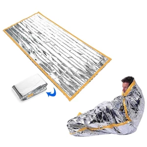 TMOY Mới Di Động Chống Thấm Nước Khẩn Cấp Sinh Tồn Túi Ngủ Ngoài Trời Edc Cắm Trại Bánh Răng Bọc Nhiệt Sơ Cứu Bộ Chăn TCVN