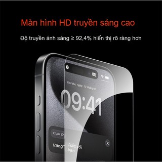 Kính cường lực iPhone full màn trong suốt không viền HD chống trầy chống vân tay cho iPhone 17 16 15 14 13 12 11 Pro Max