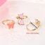 MT 12 / 36 Chiếc Sáng Bóng Có Thể Điều Chỉnh Trẻ Em Hoạt Hình Nhẫn Hoa Kẹo Kim Cương Nơ Hình Bộ Nhẫn Trang Sức Nhẫn Trẻ Em Bé Gái Đồ Chơi