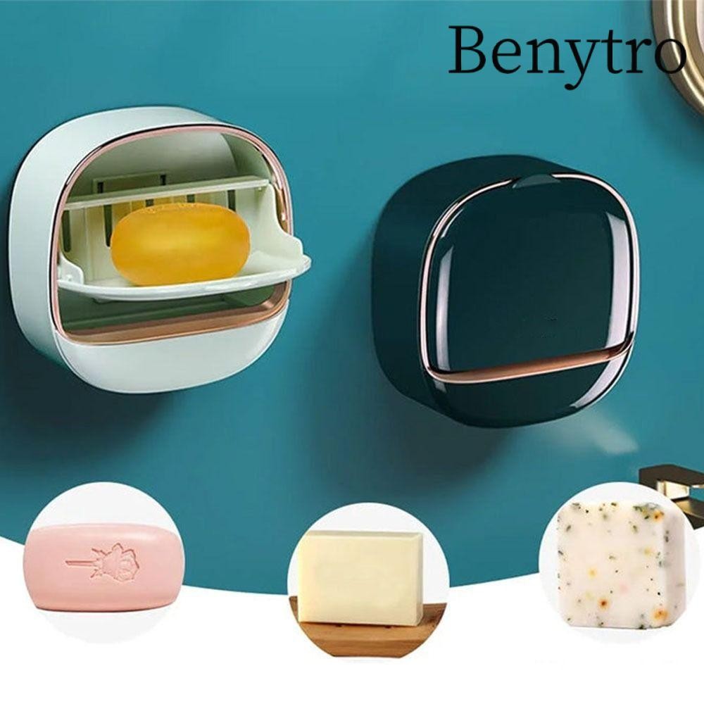 Hộp đựng xà phòng BENYTRO, Đĩa xà phòng lật không đục lỗ, Treo tường chống nước có hộp thoát nước Hộp xà phòng thoát nước tắm