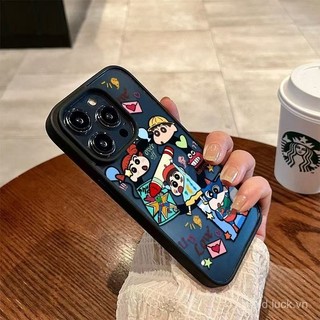 Ốp điện thoại trong suốt chống sốc Shin-chan hoạt hình, tương thích với iPhone 11 16 15 Pro 14 Pro Max 13 Pro 12 11 Pro 15 14 13 12 Pro 11 Pro Max 16 Pro 14 Pro 13 Pro Max 12 Pro Max, chống trầy xước, chống mồ hôi, chống rơi