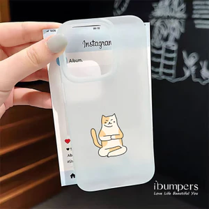ibumpers Ốp Điện Thoại iPhone Dễ Thương Thiền Họa Tiết Mèo Ốp Lưng Trong Suốt Nhám Mờ Chống Bẩn Chống Sốc Cho IPhone 16 15 14 12 13 11 Pro Max IP 7 8 Plus X XS XR