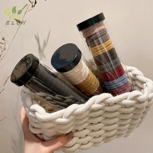 20 Cái / hộp Vòng Khăn Đóng Hộp Đàn Hồi Cao Liền Mạch Đơn Giản Màu Sắc Chắc Chắn Vòng Tóc Đuôi Ngựa Giá Đỡ Dây Tóc Phụ Kiện Tóc VN